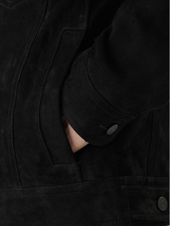 BOSS BOSS Geacă de piele Johot 50552130 Negru Regular Fit
