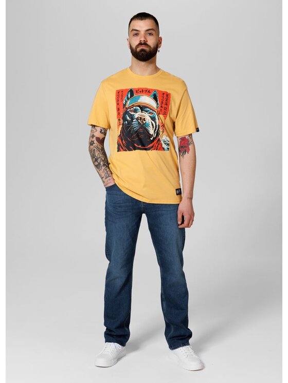 PITBULL PITBULL T-Shirt Koszulka Żółty Regular Fit