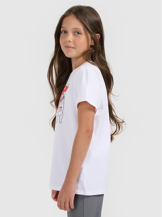 4F 4F T-Shirt CHRISTMAS DROP Biały Regular Fit