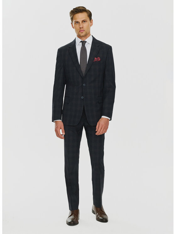 Pako Lorente Pako Lorente Spodnie garniturowe P24SF-6G-008 Granatowy Slim Fit