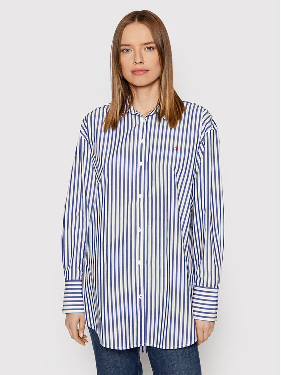 Tommy Hilfiger Tommy Hilfiger Srajca Boyfriend WW0WW32375 Bela Relaxed Fit