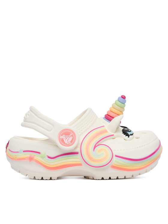 Crocs Şlapi Toddler Crocs Iam Unicorn Lights Classic Clog 212508 Alb