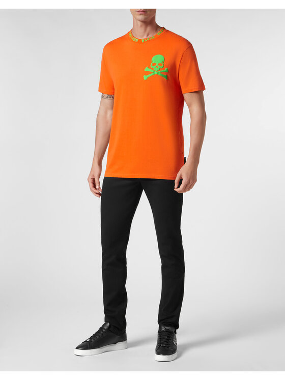 PHILIPP PLEIN PHILIPP PLEIN T-Shirt 299 Pomarańczowy Regular Fit