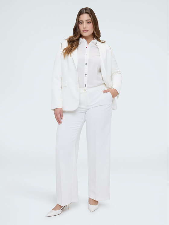 Fiorella Rubino Fiorella Rubino Spodnie materiałowe P030T005254N011 Biały Regular Fit