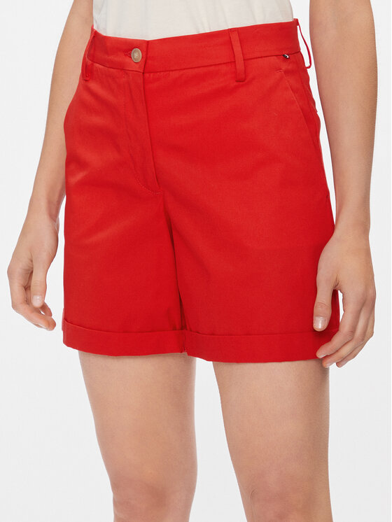 Tommy Hilfiger Tommy Hilfiger Kratke hlače iz tkanine WW0WW41769 Rdeča Regular Fit
