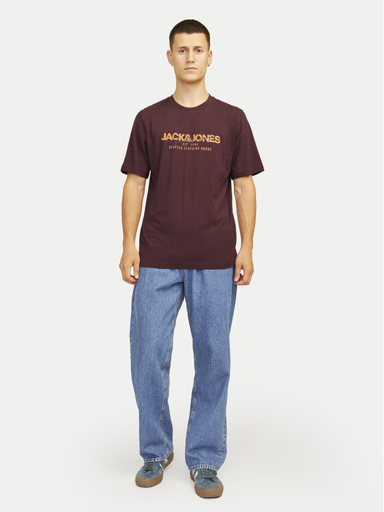 Jack & Jones Jack & Jones T-Shirt Alvis 12256803 Czerwony Standard Fit