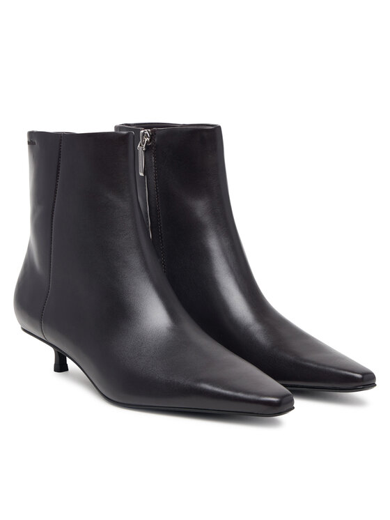 Calvin Klein Calvin Klein Botki Kitten Heel Ankle Boot Lth HW0HW03165 Brązowy ciemny