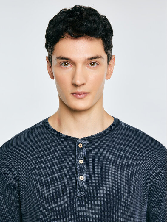 BIG STAR BIG STAR Longsleeve MERRTS Granatowy Basic Fit
