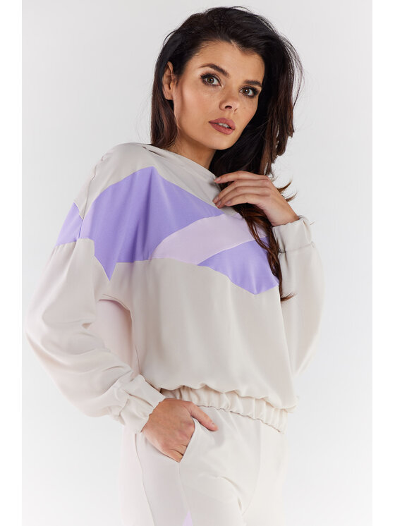 Awama Awama Bluza A497 Beżowy Basic Fit