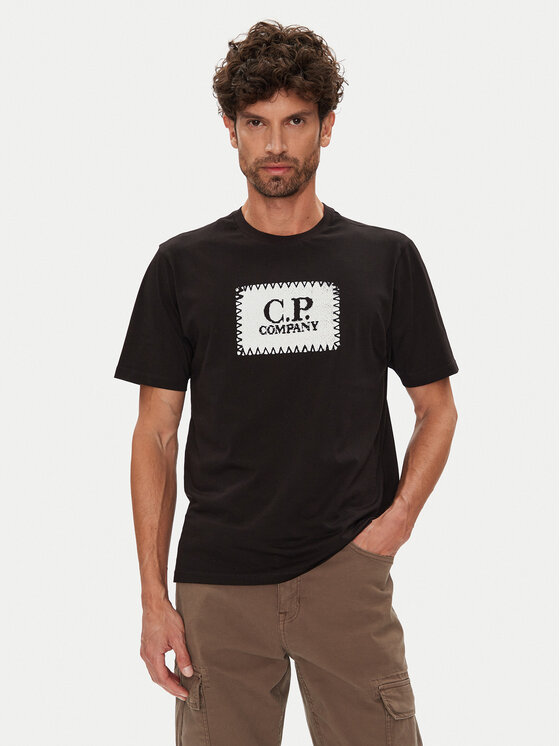 C.P. Company Tričko RCCMTS723A005100W Čierna Regular Fit