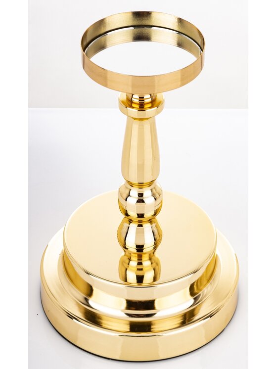 MIAhome MIAhome Świecznik złoty z kloszem 41x15 cm KANDILA Złoty