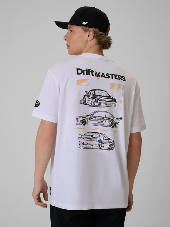 4F 4F T-Shirt MOTOSPORTS 2026 Biały Loose Fit