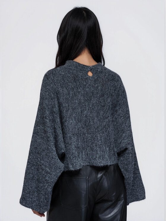 Ombre Ombre Svetr OW-SW-E0063 Šedá Relaxed Fit