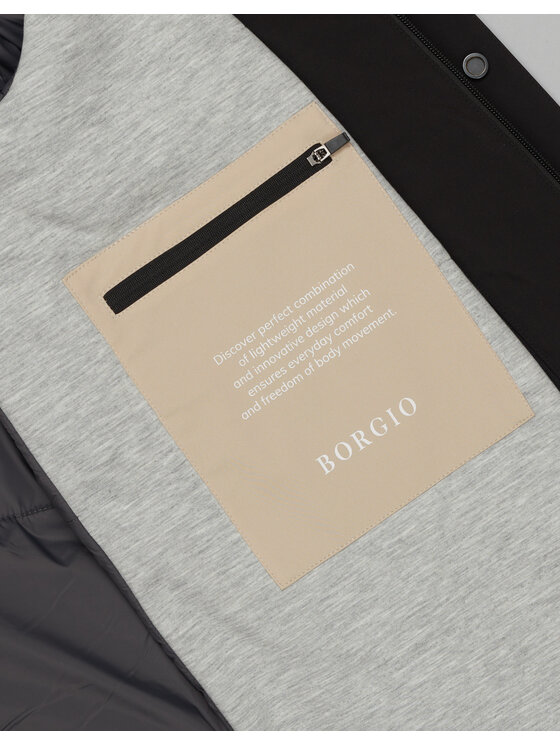 Borgio Borgio Płaszcz nizza Czarny Slim Fit
