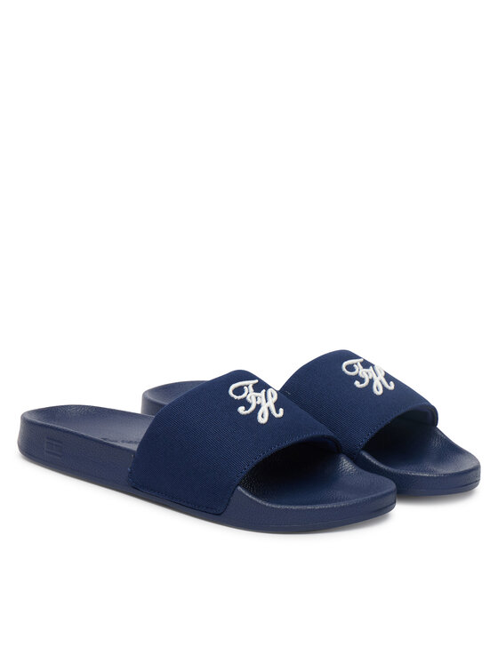 Tommy Hilfiger Tommy Hilfiger Šľapky Th Script Pool Slide FW0FW09286 Modrá