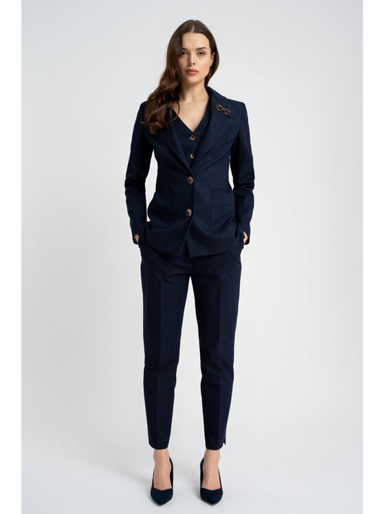 CLICK CLICK Παντελόνι υφασμάτινο 30-338 Σκούρο μπλε Close Fit