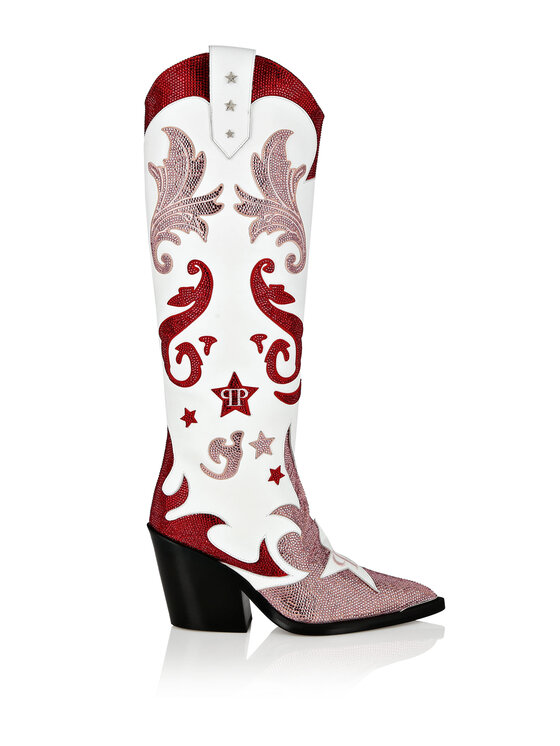 PHILIPP PLEIN PHILIPP PLEIN Kozaki 4419 Czerwony