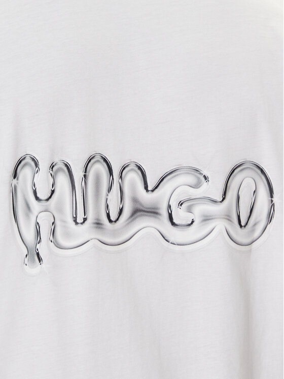 HUGO HUGO T-Shirt Nyrotee 50549769 Bílá Loose Fit