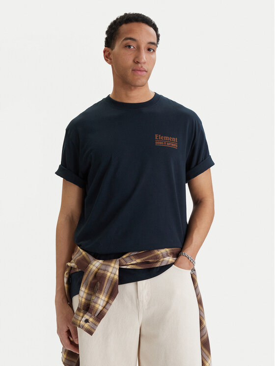 Element Element T-krekls Anyways ELYZT00568 Tumši zils Relaxed Fit