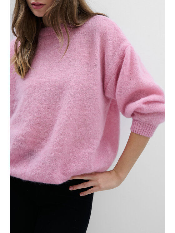 Fobya Fobya Sweter F2113 Różowy Basic Fit