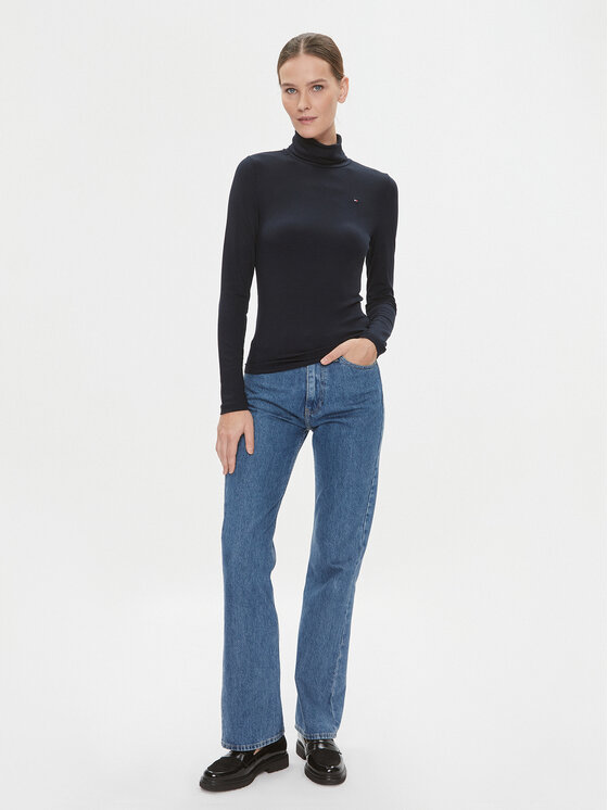 Tommy Hilfiger Tommy Hilfiger Krekls ar augstu apkakli 5x2 WW0WW39826 Tumši zils Slim Fit