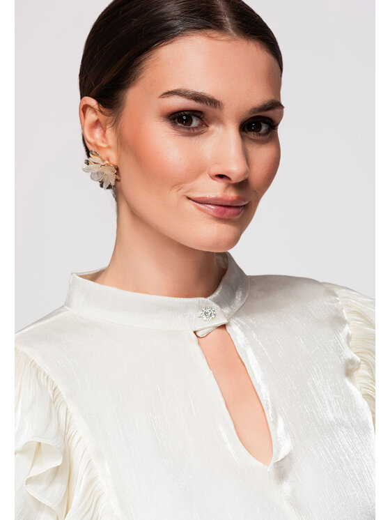 Ombre Ombre Bluzka OW-TS-E0020 Beżowy Loose Fit