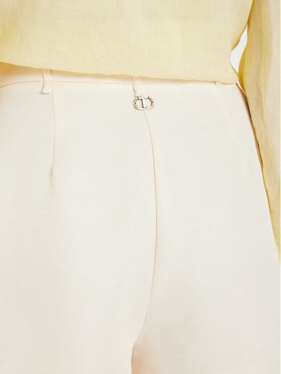 TWINSET TWINSET Pantalon scurți din material 241TT2103 Bej Loose Fit