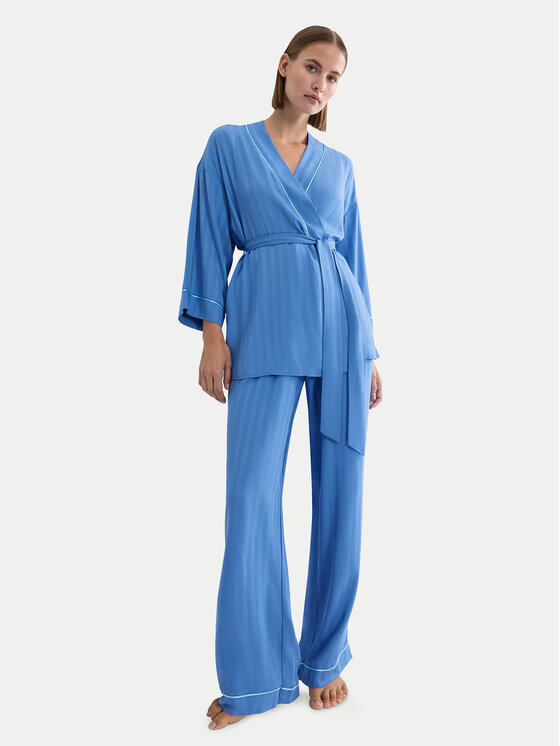 Triumph Triumph Bademantel Amourette Jacquard 10227267 Blau