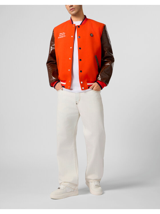 PHILIPP PLEIN PHILIPP PLEIN Kurtka bomber 29070 Pomarańczowy Regular Fit