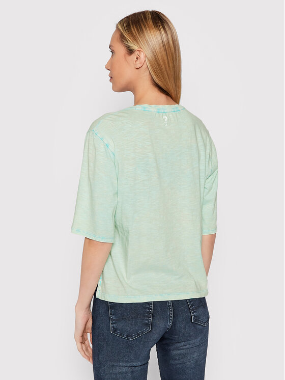 T-shirt W2RI08 KB1P0 Verde Relaxed Fit