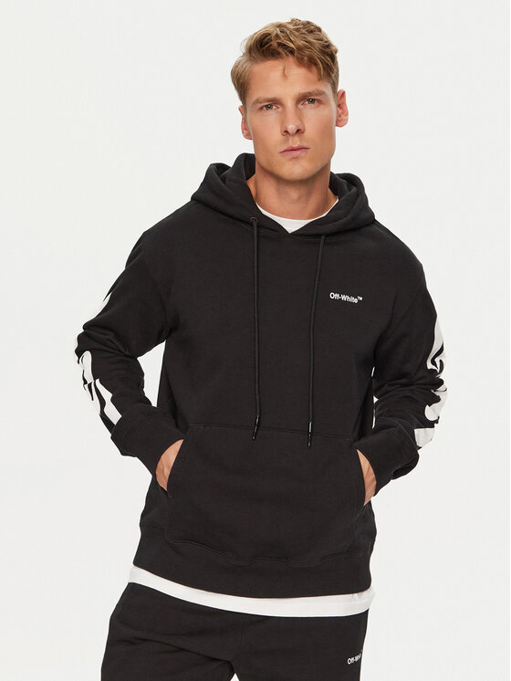 Off-White Off-White Pulóver OMBB097S22FLE0091001 Fekete Regular Fit