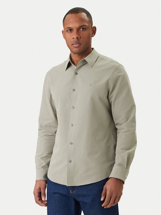 Calvin Klein Cămașă LV04LF110G Kaki Regular Fit