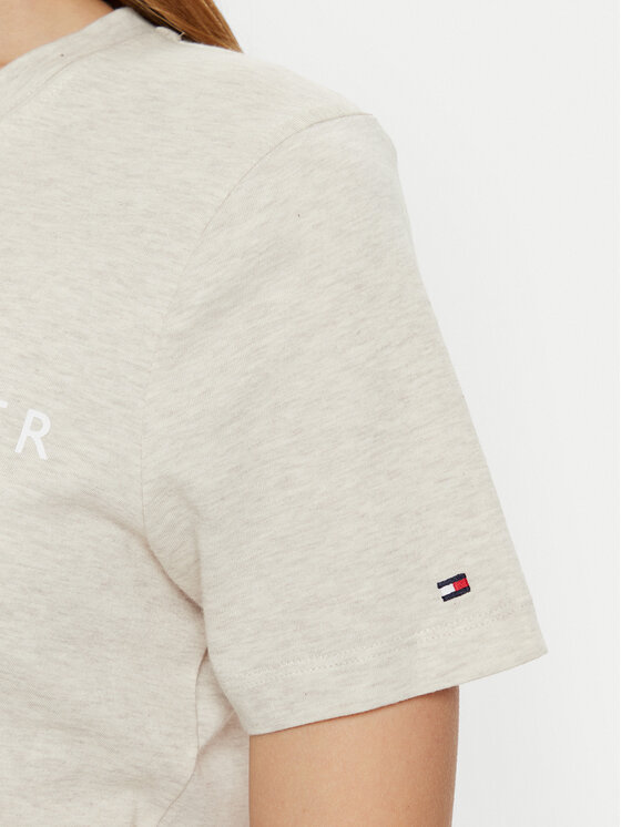 Tommy Hilfiger Tommy Hilfiger T-shirt WW0WW40276 Bež Regular Fit