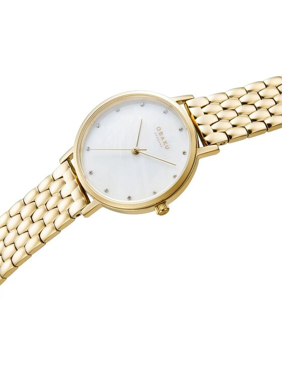 Obaku Obaku Zegarek V248LXGWSG Złoty