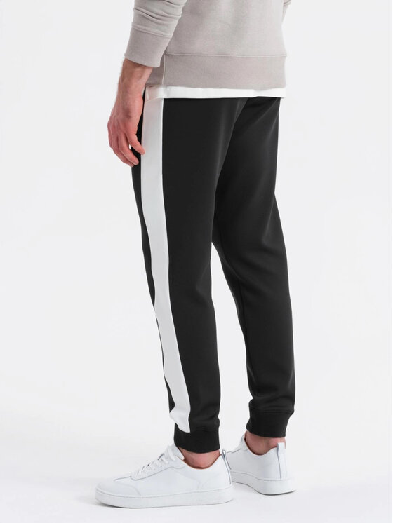 Ombre Ombre Spodnie dresowe OM-PASK-0229 Czarny Regular Fit
