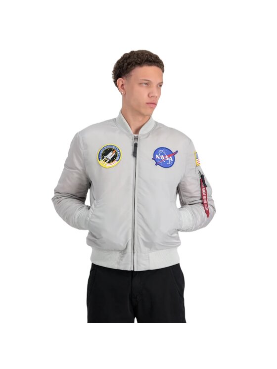 Alpha Industries Alpha Industries Bunda bomber MA-1 VF NASA 166107 Šedá Regular Fit