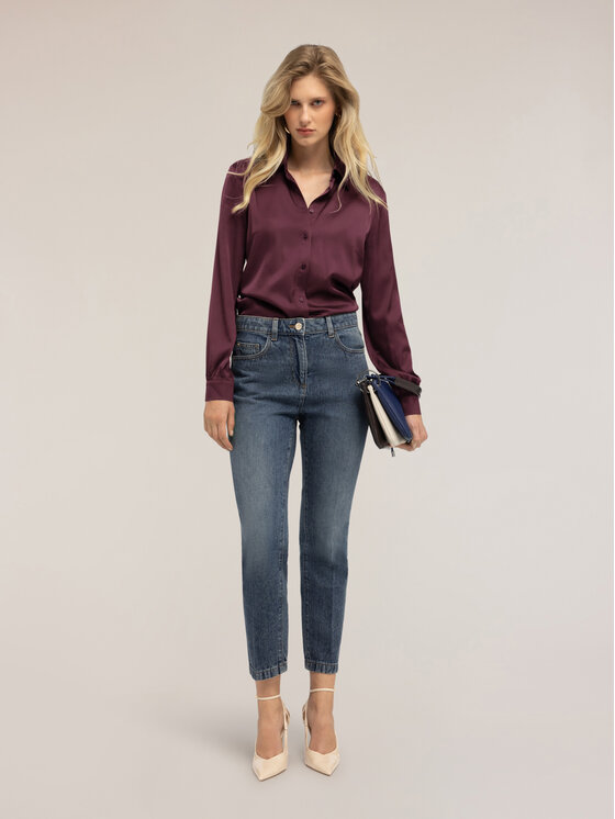 Motivi Motivi Camicia 5192Q300899N036 Bordeaux Regular Fit