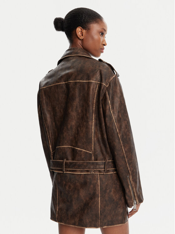 Guess Guess Műbőr dzseki W5YL04 WHDI0 Barna Regular Fit