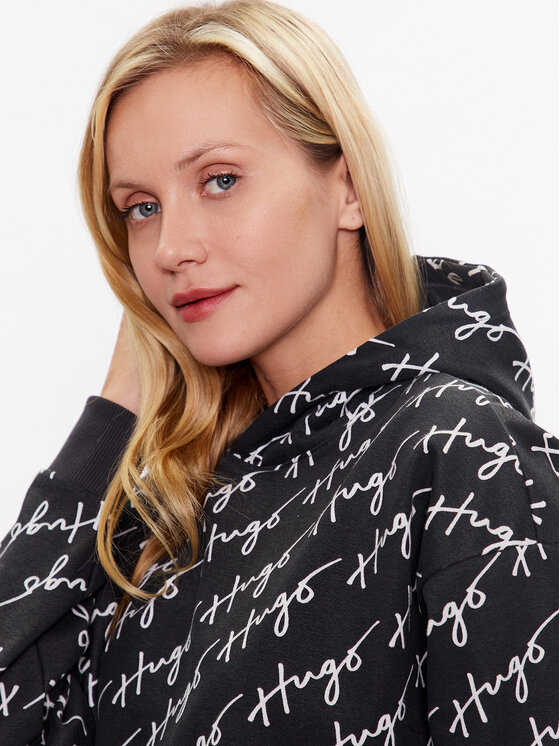 HUGO Hugo Mikina Relaxed Hoodie 2 50489131 Čierna Regular Fit