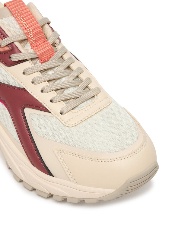 Calvin Klein Calvin Klein Sneakersy Hike Run Ckstripe Mesh HW0HW03002 Beżowy jasny