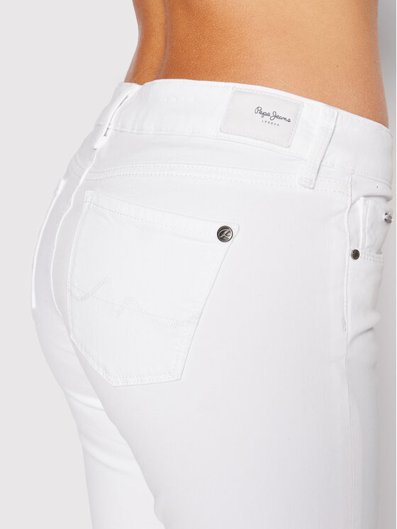 Pepe Jeans Pepe Jeans Hlače iz tkanine Soho PL211539U91 Bela Skinny Fit