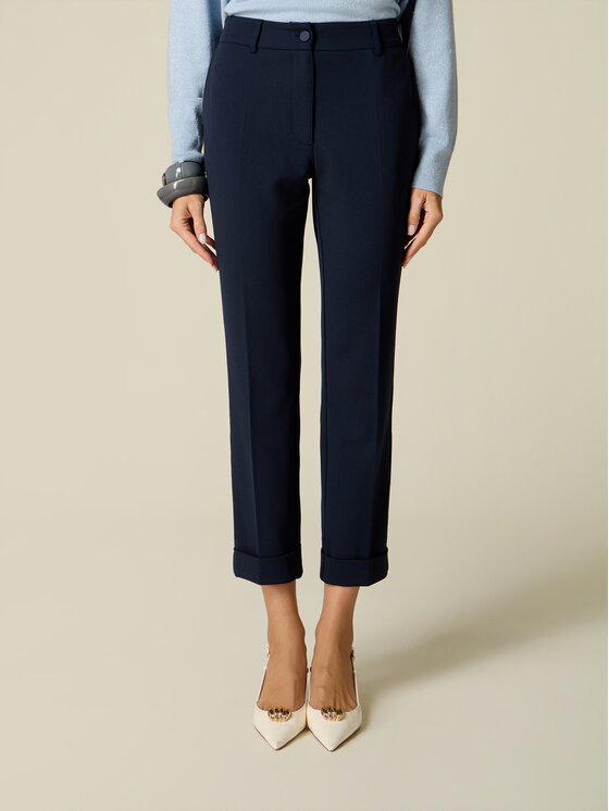 Oltre Oltre Pantaloni di tessuto P079R209294N034 Blu Regular Fit