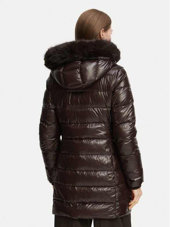 Tommy Hilfiger Tommy Hilfiger Vatovaná bunda WW0WW52913 Tmavě hnědá Slim Fit