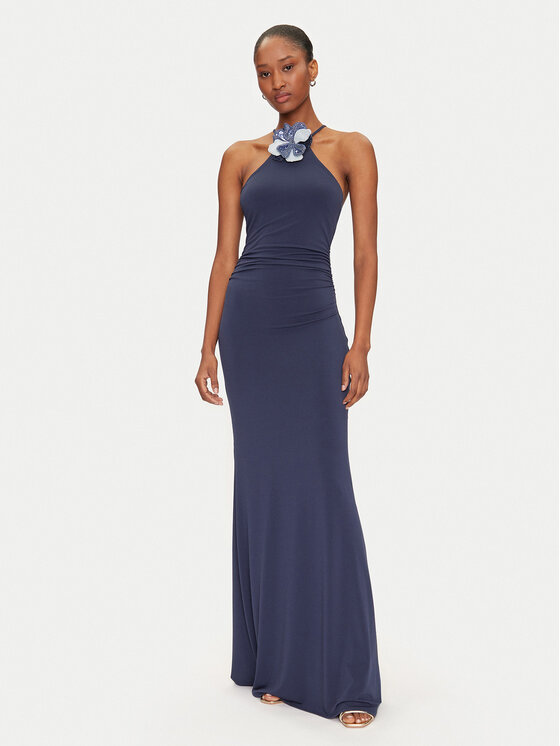 Guess Guess Večerní šaty W5GK95 KCVG2 Tmavomodrá Slim Fit