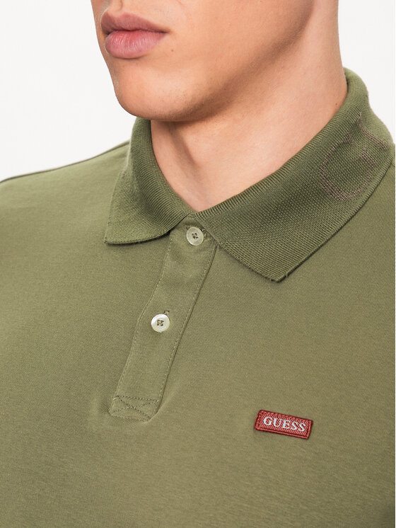 Guess Guess Polo marškinėliai Nolan M3YP66 KBL51 Žalia Slim Fit