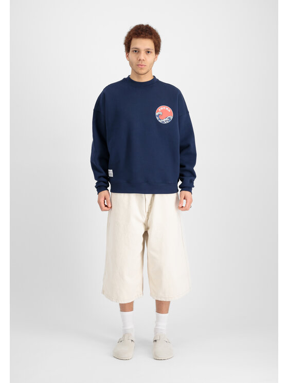 Alpha Industries Alpha Industries Bluza Japan Wave Warrior Sweatshirt Granatowy Relaxed Fit