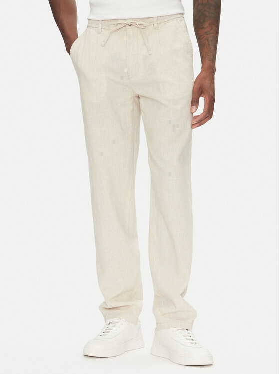 Lindbergh Lindbergh Pantaloni din material 30-003030 Bej Relaxed Fit