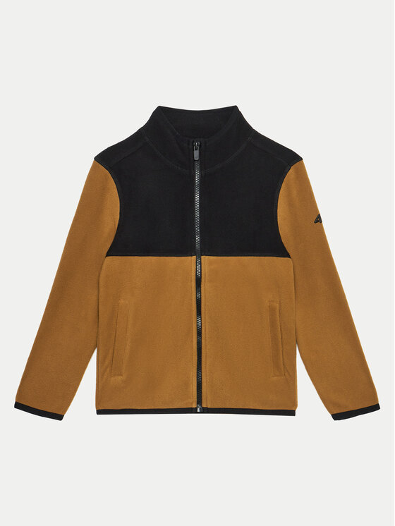 4F Fleecová mikina 4FJWAW24TFLEM212 Zlatá Regular Fit