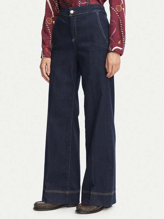Marella Marella Džinsi Struzzo 2625186101 Tumši zils Wide Leg