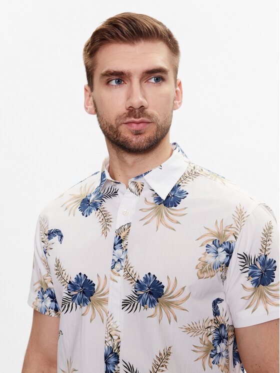 Camicia 12220474 Bianco Slim Fit